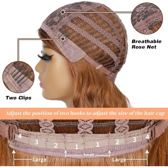 Auburn short wavy wig with bangs 14 inch - Picture 8 of 9